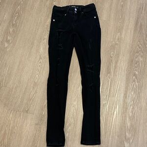 Indigo Rein Black Distressed Women Jeans